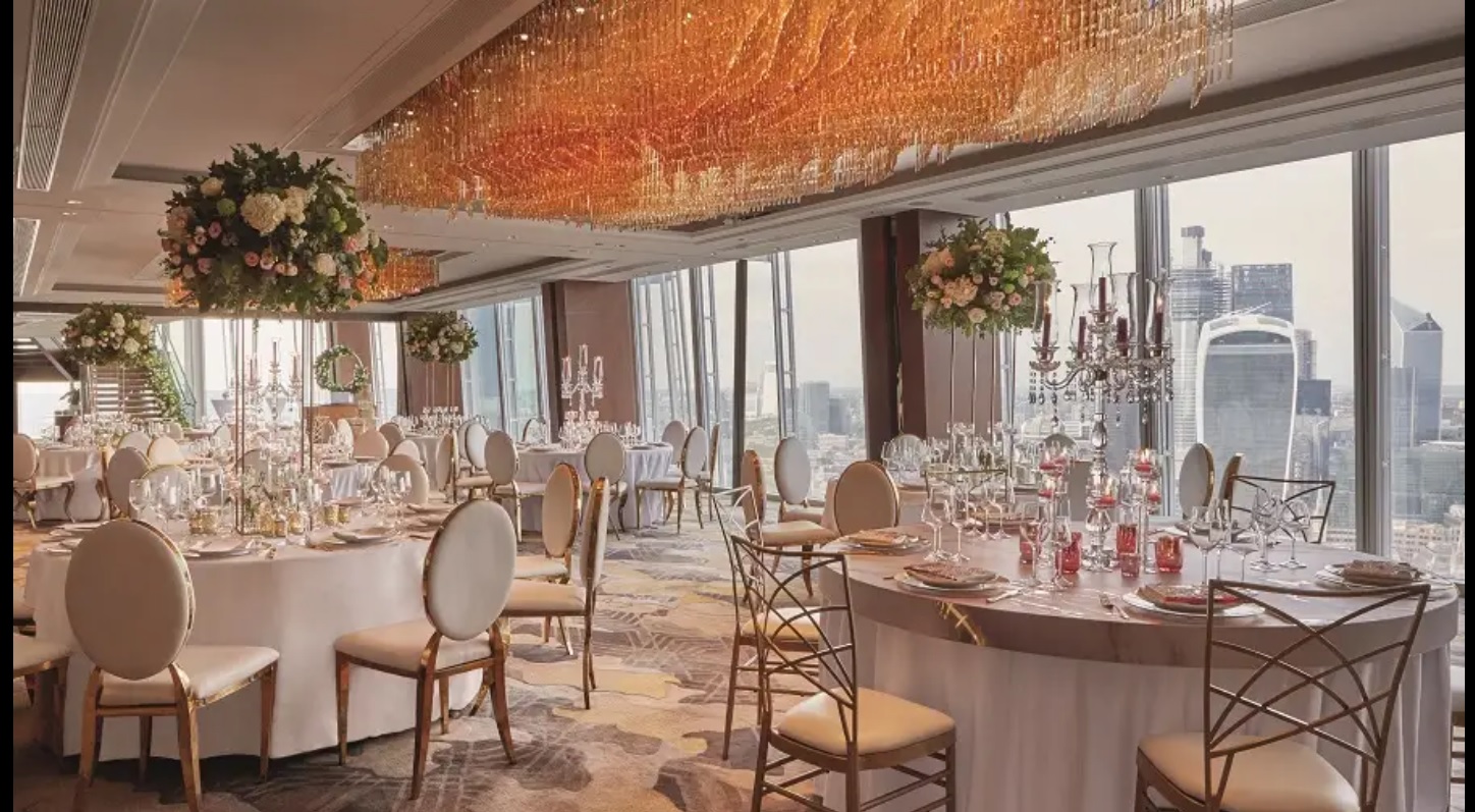 A Wedding set up at the Shangri La Hotel- The Shard