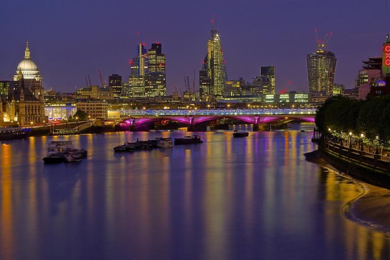 Oxo Tower with London landmarks